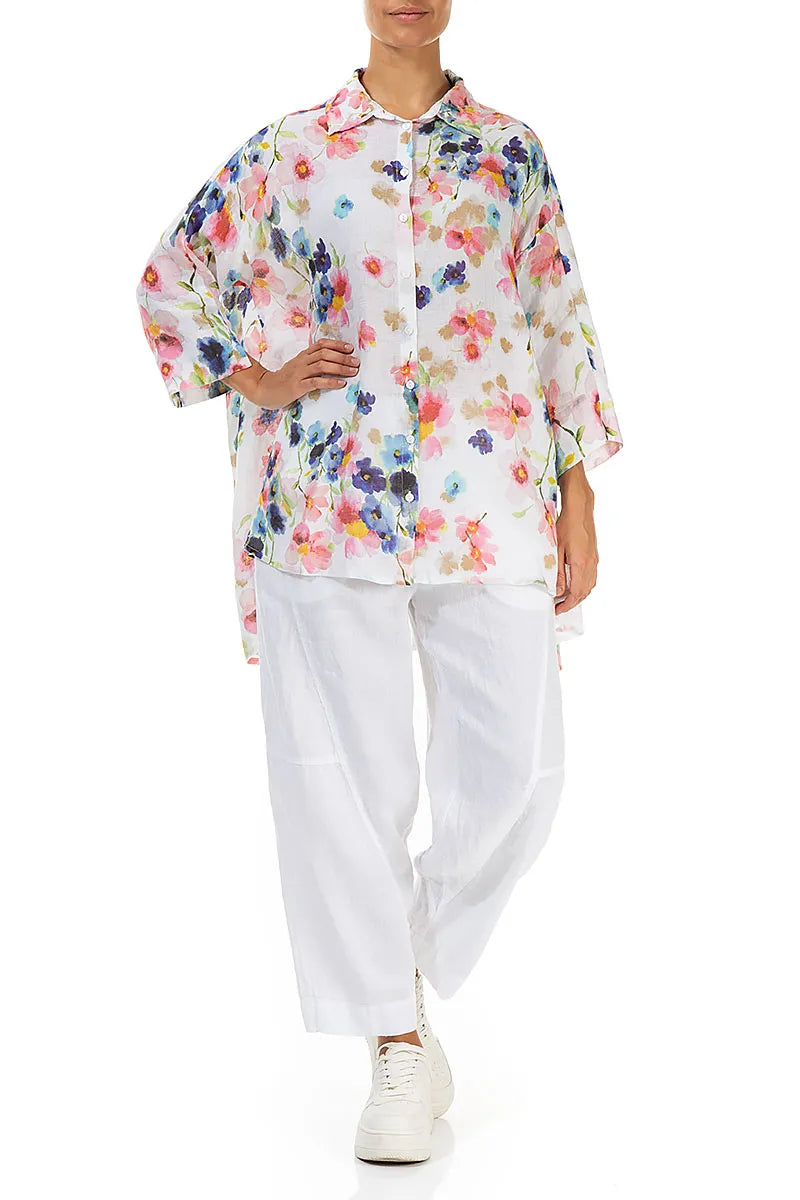 Loose Primrose Linen Shirt 4