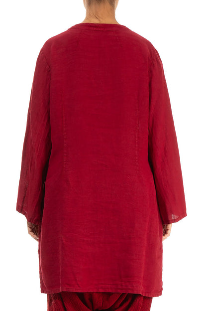 Loose Red Linen Jacket