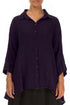 Loose Royal Purple Mélange Linen Shirt 1
