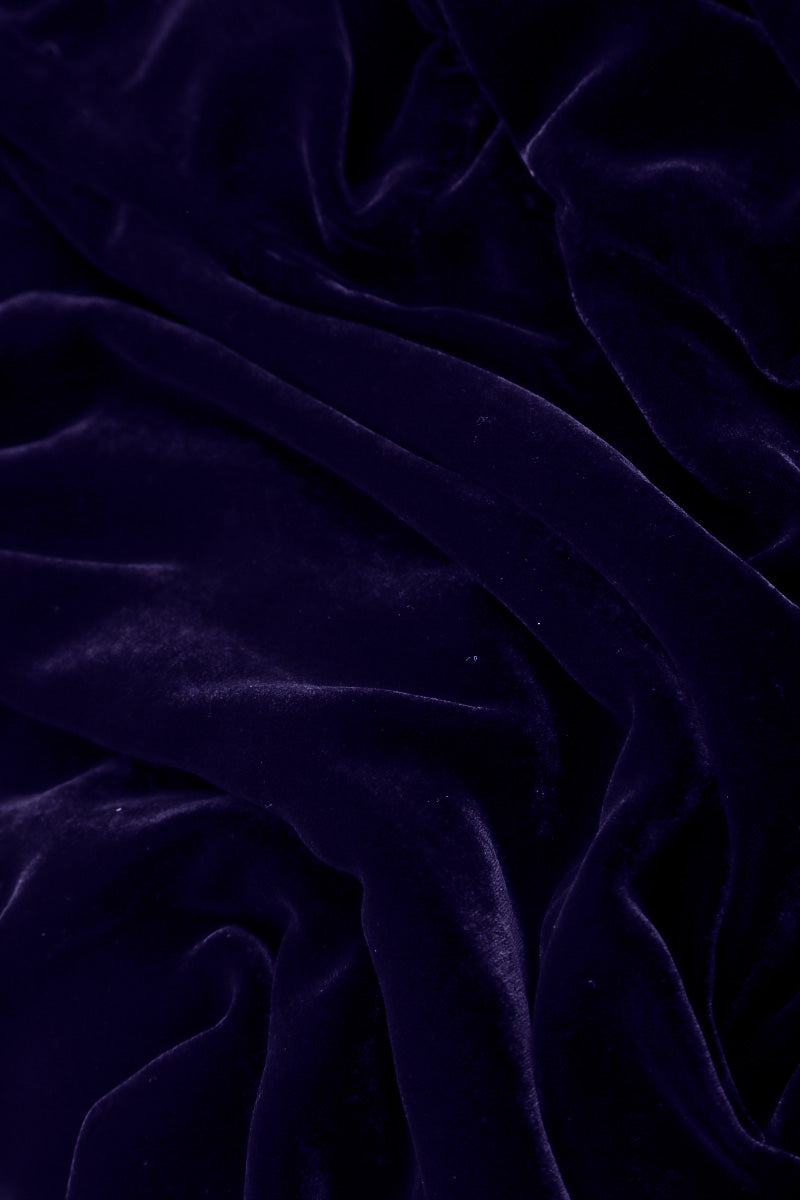 Loose Royal Purple Silk Velvet Trousers 4