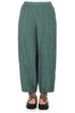 Loose Sage Crinkled Silk Linen Trousers 1