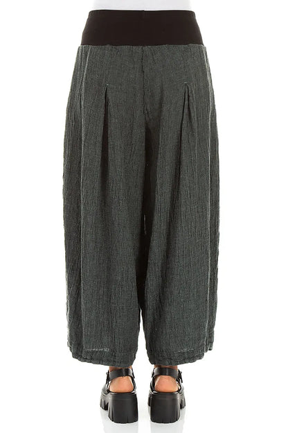 Loose Sage Mélange Linen Trousers