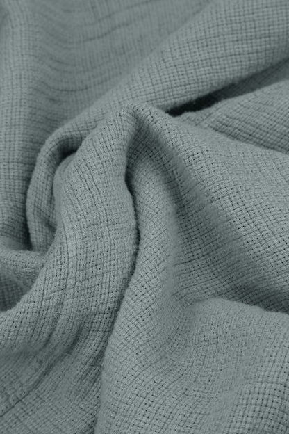 Loose Sage Textured Linen Trousers 6