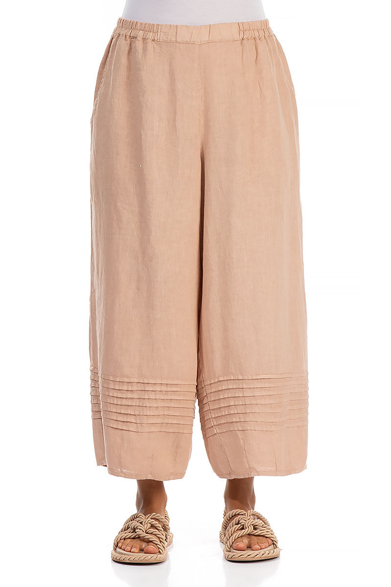 Loose Apricot Linen Trousers