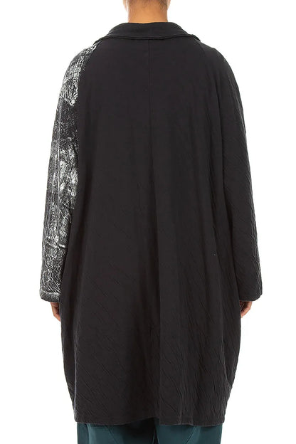 Loose Silver Metallic Grey Wavy Cotton Jacket 3