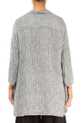 Loose Silver Silk Linen Shirt 2