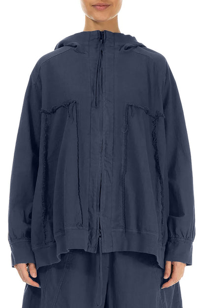 Loose Slate Blue Cotton Jacket 1