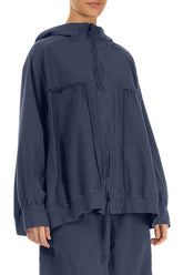Loose Slate Blue Cotton Jacket 3