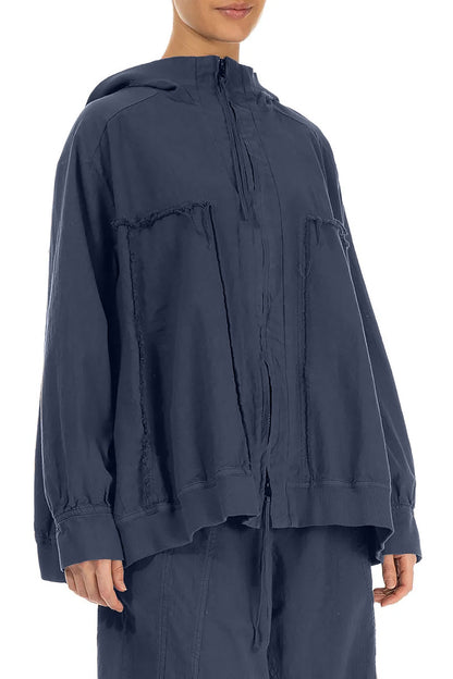 Loose Slate Blue Cotton Jacket 3