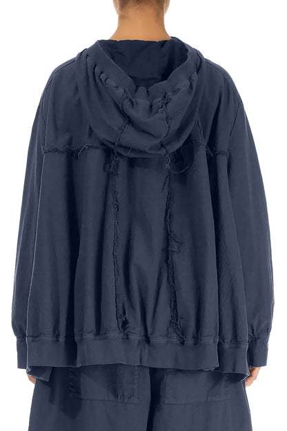 Loose Slate Blue Cotton Jacket 2