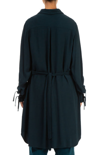 Loose Teal Viscose Shirt 2