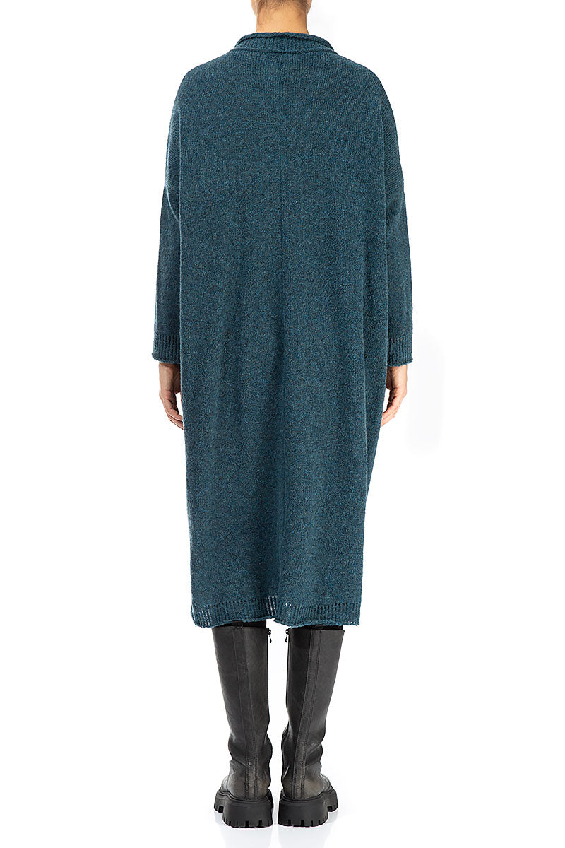 Loose Teal Wool Dress