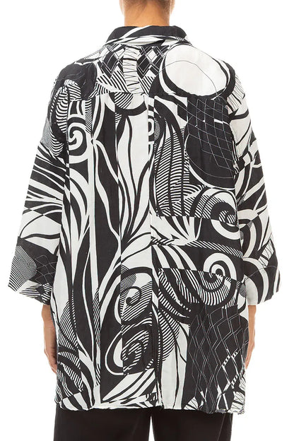 Loose Textured Orbit Silk Linen Shirt
