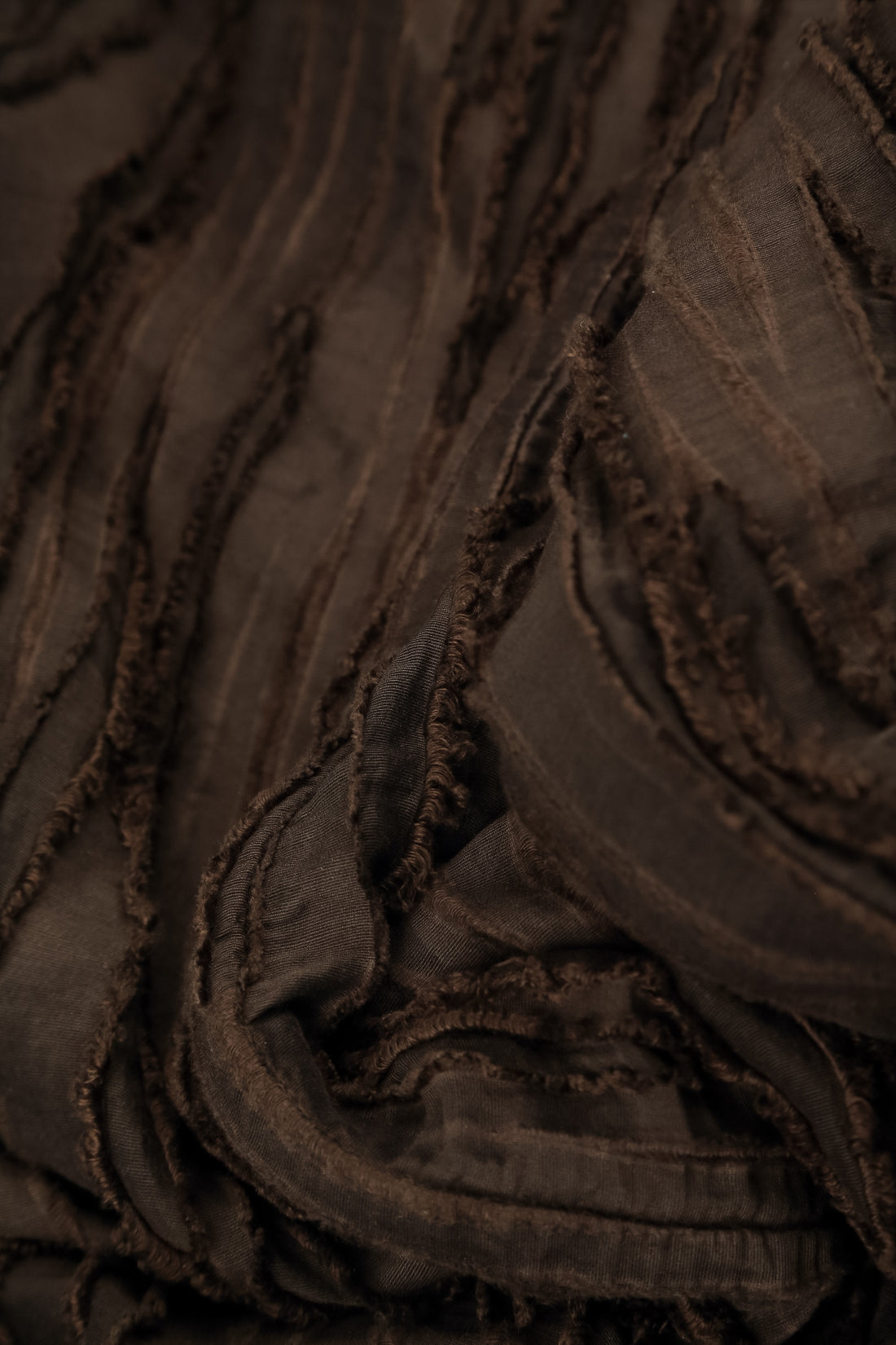 Loose Truffle Brown Fray Weave Shirt 5