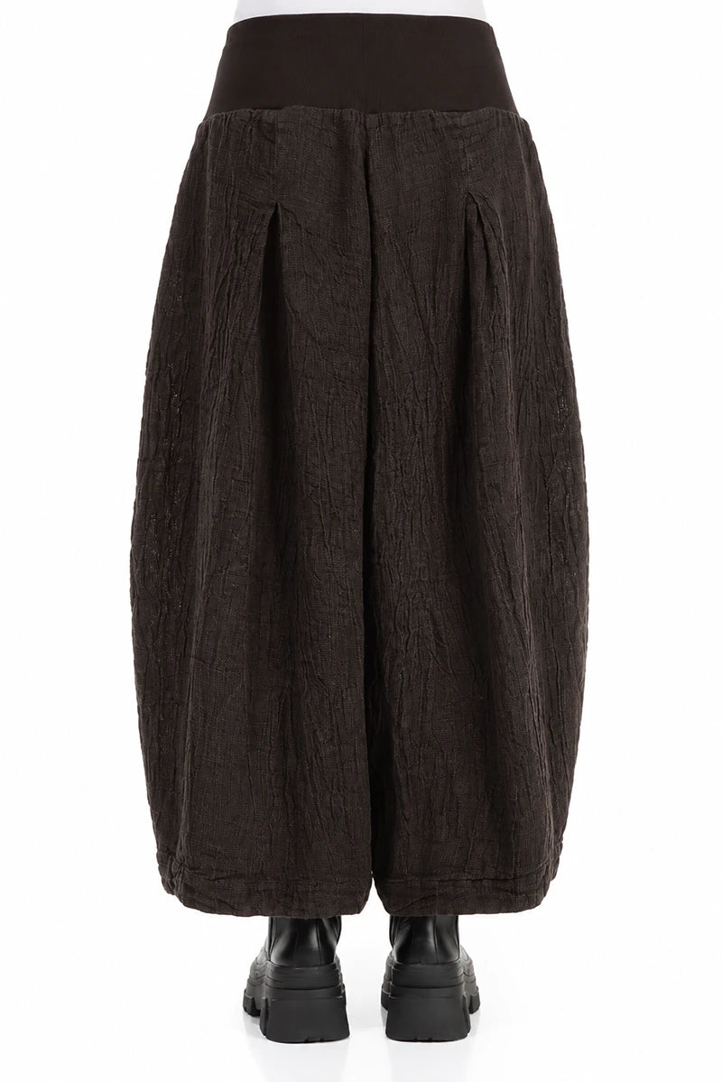 Loose Truffle Brown Mélange Linen Trousers 2