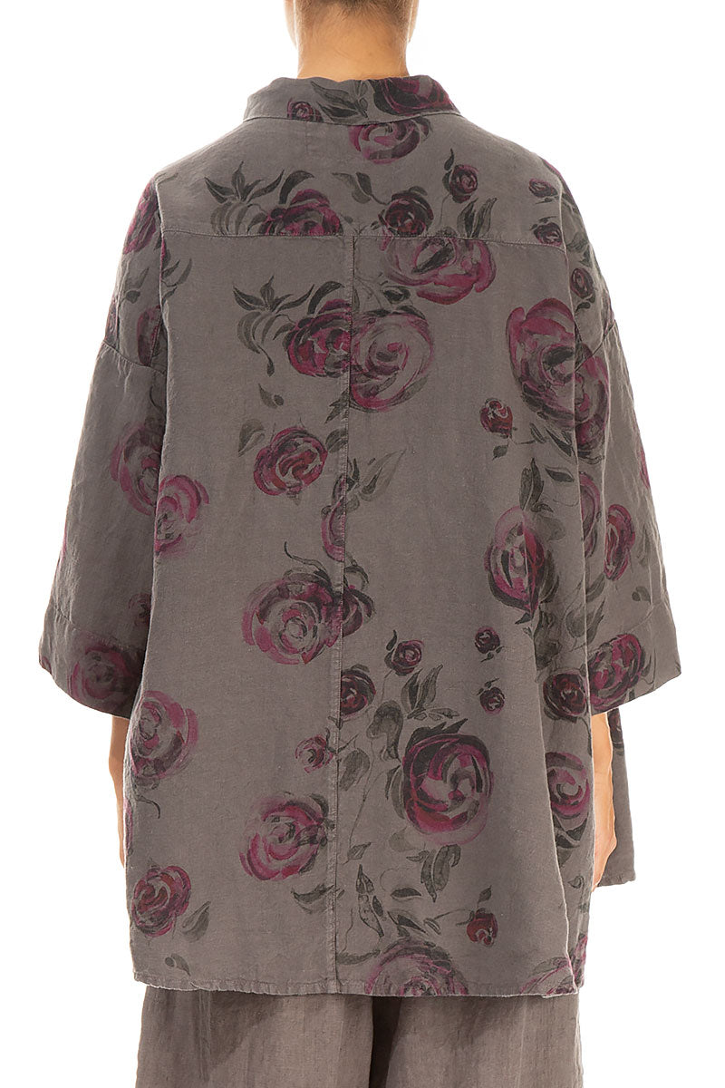 Loose Truffle Pink Rose Linen Shirt 2