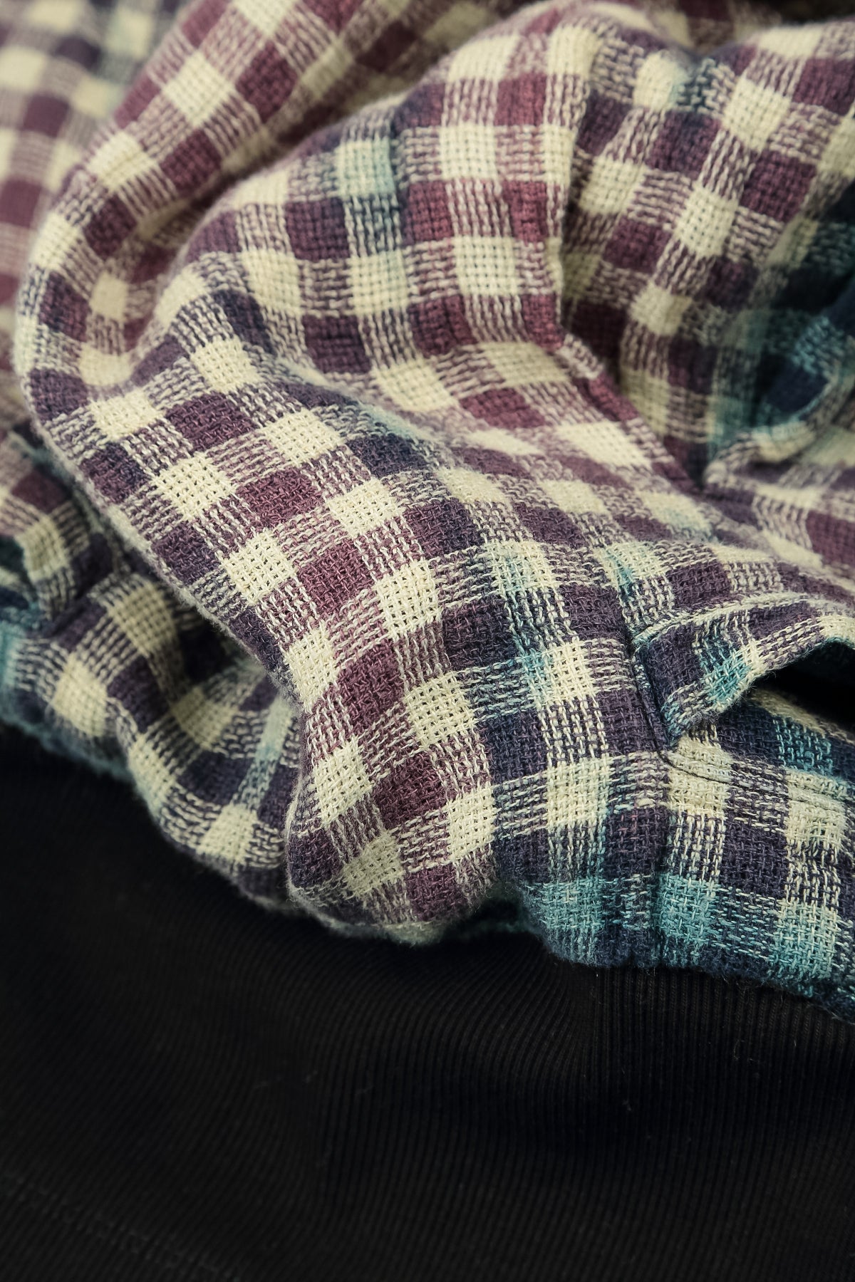 Loose Vintage Check Linen Trousers