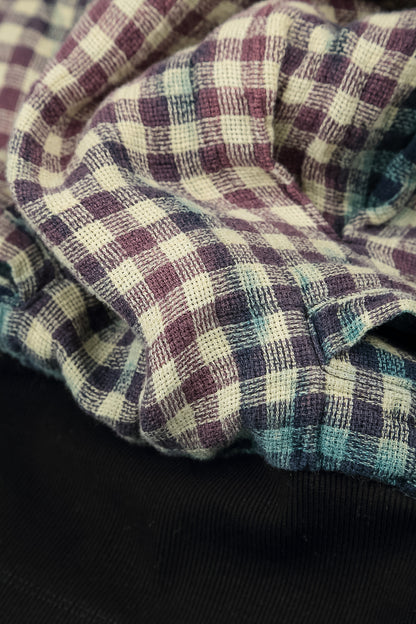 Loose Vintage Check Linen Trousers