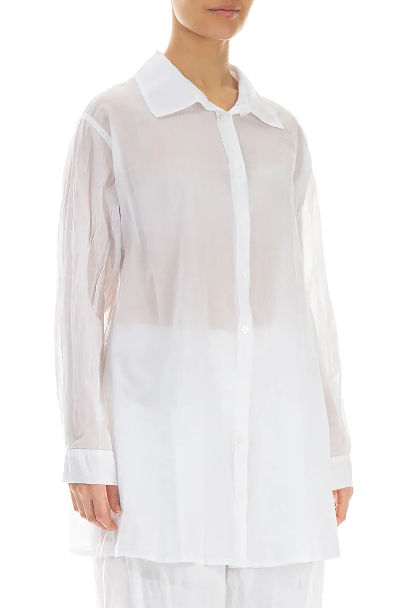 Chemise ample en coton blanc