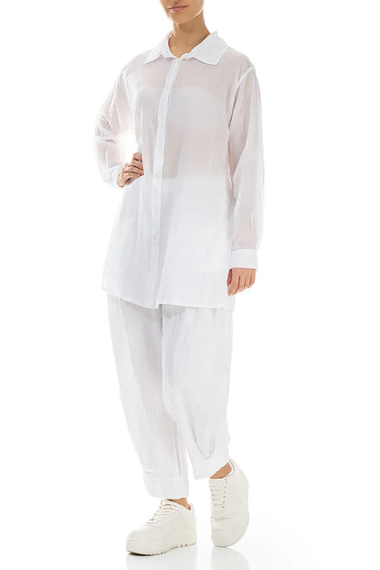 Chemise ample en coton blanc