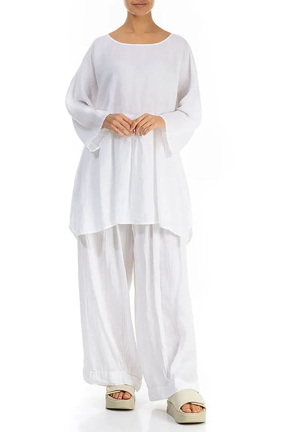 Loose White Linen Blouse