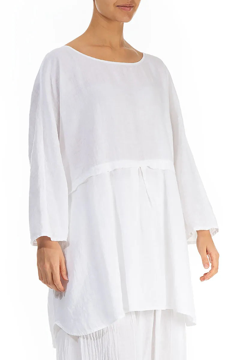 Loose White Linen Blouse