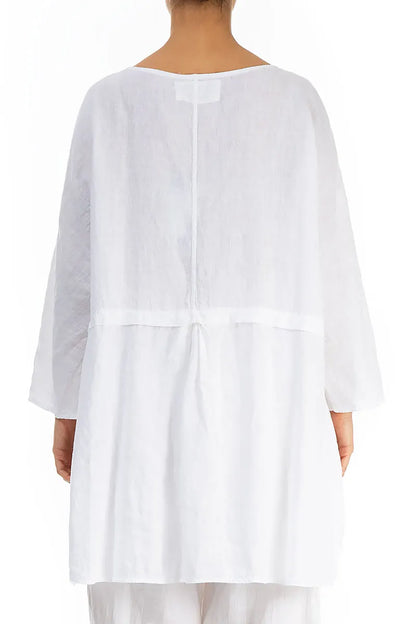 Loose White Linen Blouse