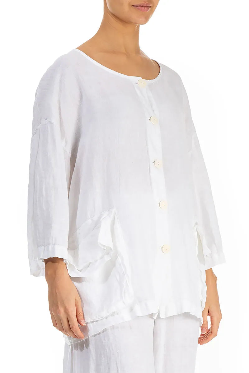 Loose White Linen Jacket