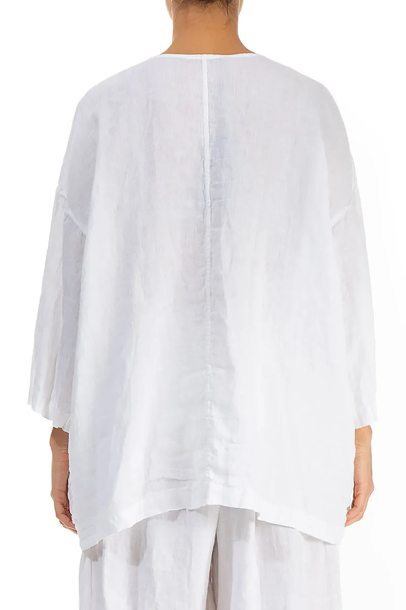 Loose White Linen Jacket 2
