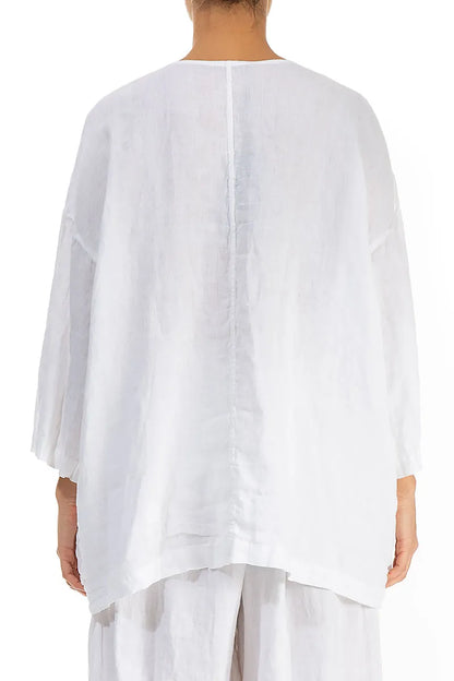 Loose White Linen Jacket