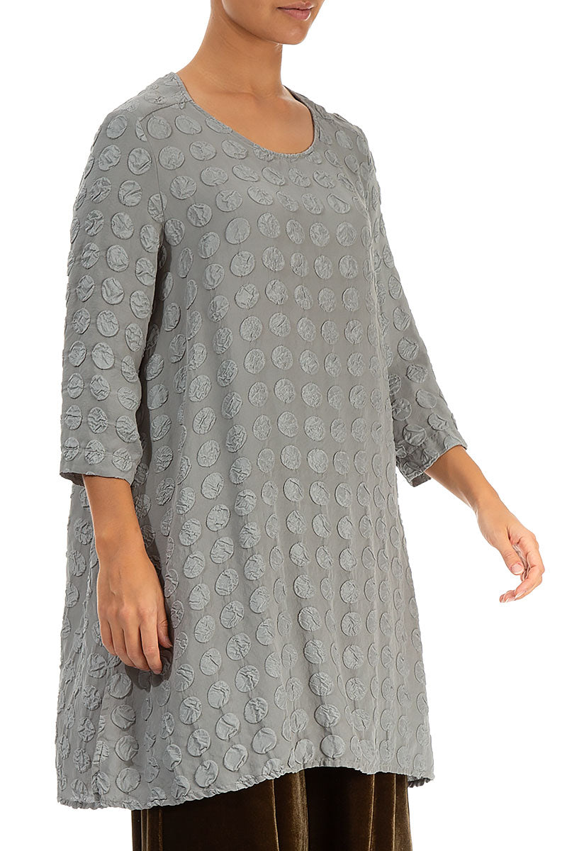 Loose Silver Sage Bubble Silk Tunic 3