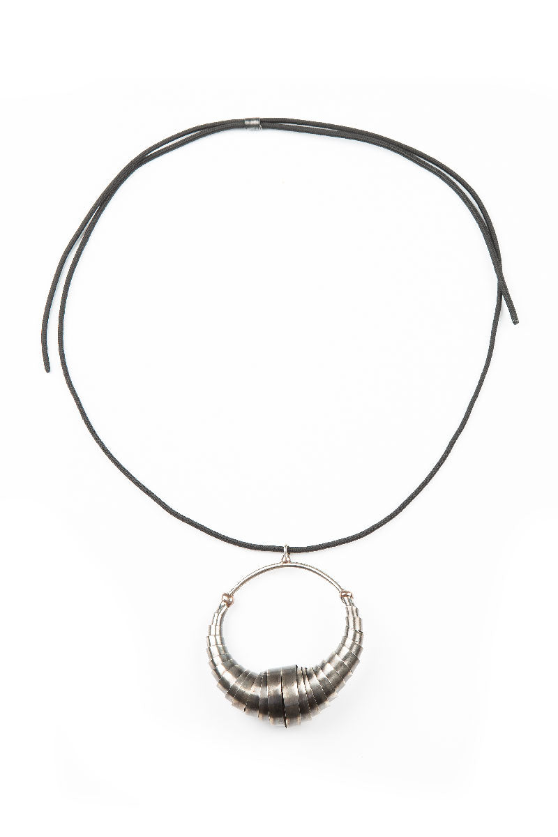 Lunar Arc Metal Pendant Necklace