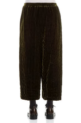 Forest Mist Pleated Silk Velvet Trousers 2