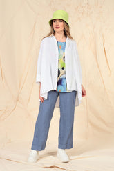 Straight Blue Nova Linen Trousers 6