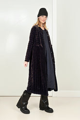 Black Pleated Silk Velvet Jacket - Coat 1