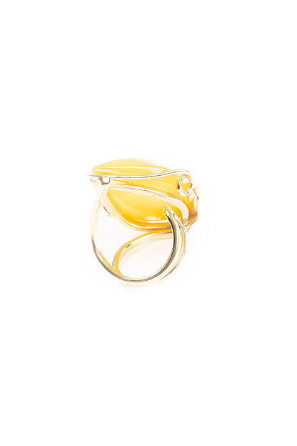 Drop Leaf Yellow Amber Ring