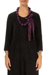 Magenta Alabaster Silk Cotton Bead Necklace 1