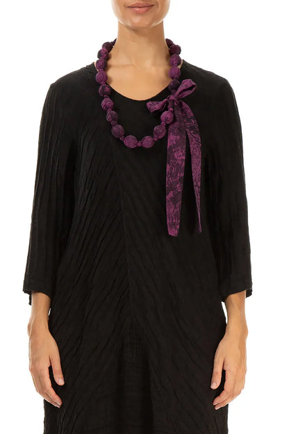 Magenta Alabaster Silk Cotton Bead Necklace 1