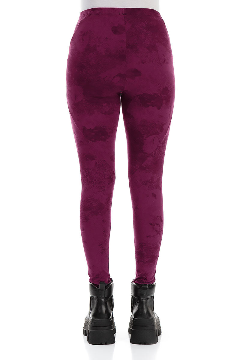 Magenta Marble Cotton Leggings