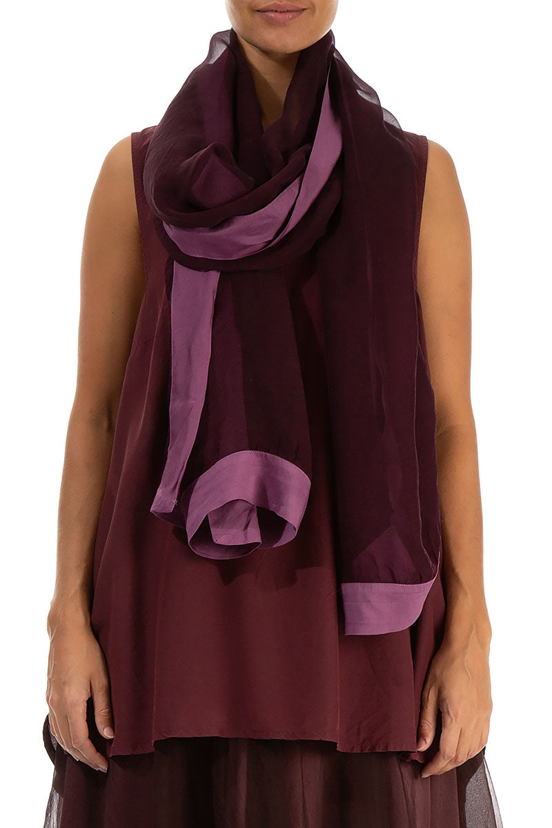 Magenta Silk Chiffon Scarf