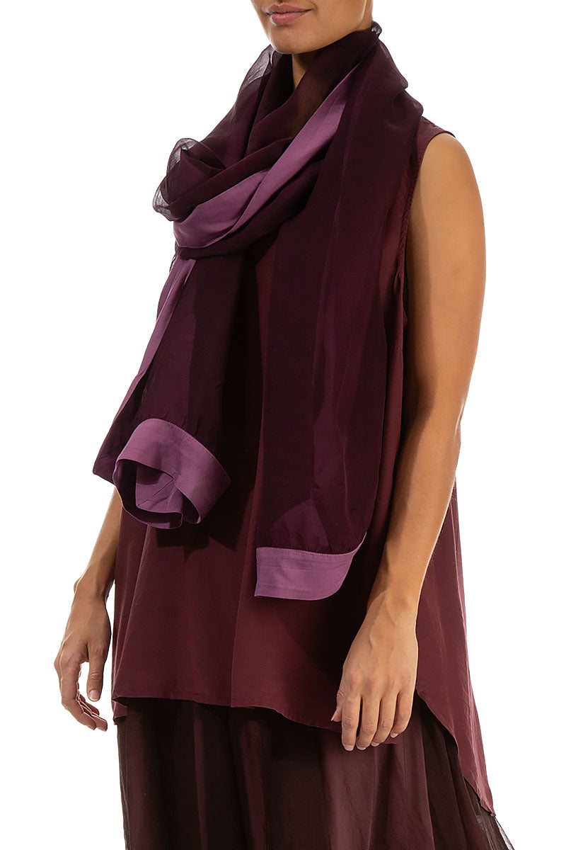 Magenta Silk Chiffon Scarf