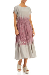 Mauve Taupe Ombré Pure Silk Dress 4