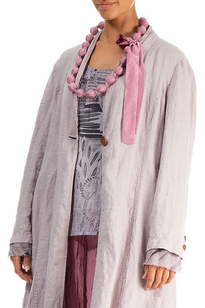 Mauve Taupe Silk Bead Necklace 3