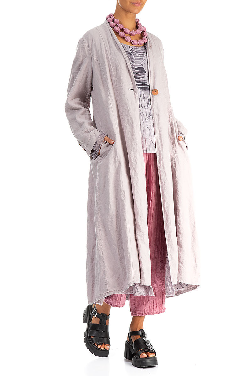 Mauve Taupe Silk Bead Necklace 2