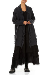 Maxi Black Gauze Linen Dress 6