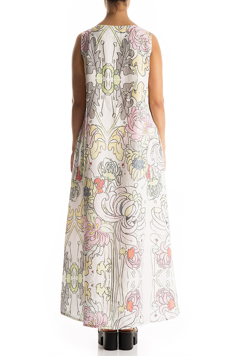 Maxi Floral Linen Dress