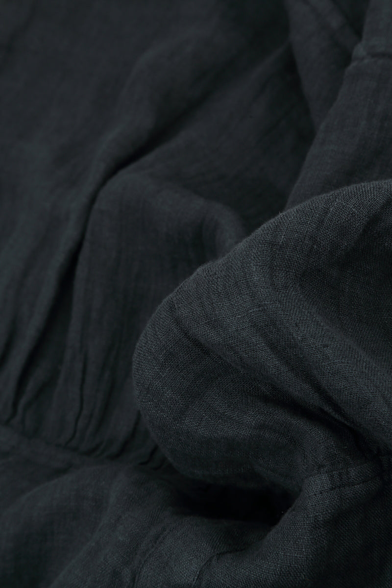 Maxi Graphite Gauze Linen Dress
