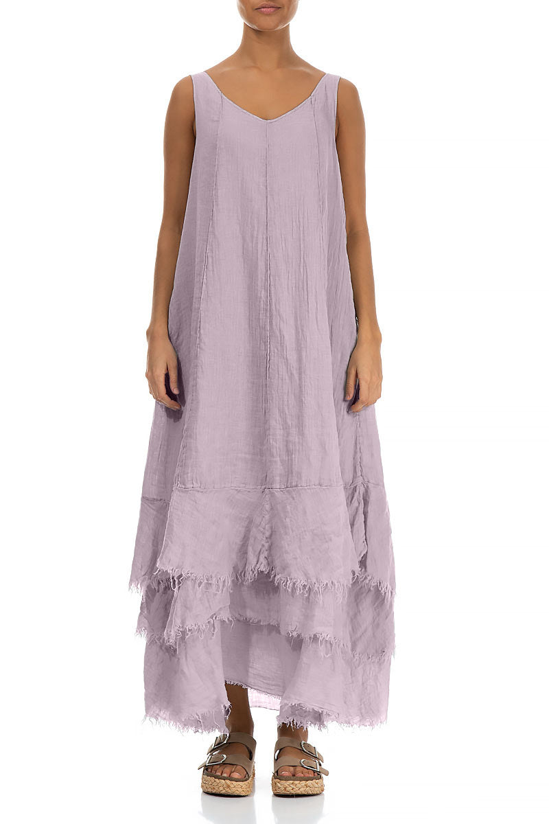 Maxi Lilac Gauze Linen Dress 1