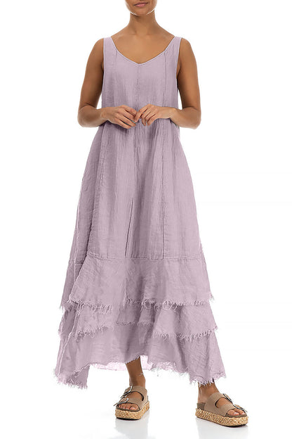 Maxi Lilac Gauze Linen Dress 4