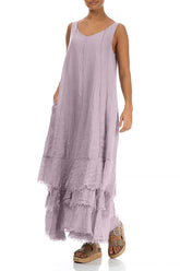 Maxi Lilac Gauze Linen Dress 3